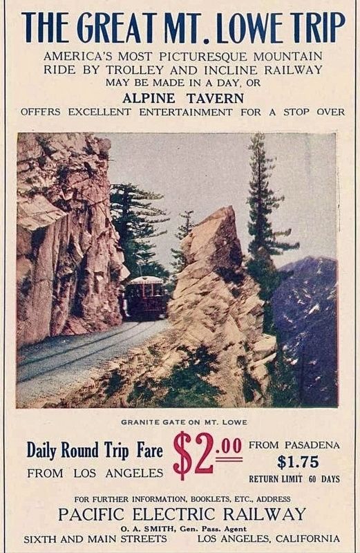 Mt Lowe Advertisement image. Click for full size.