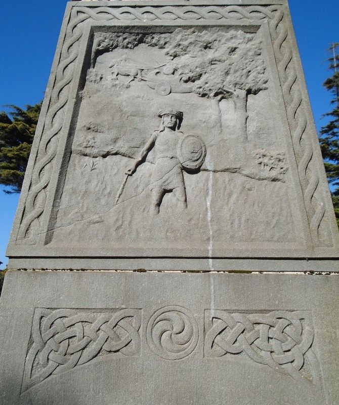 Cú Chulainn Panel on IRA Memorial. Click for full size. Cú Chulainn Panel on IRA Memorial image. Click for full size.