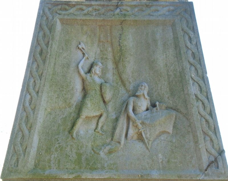 Death of Brian Boru Panel on IRA Memorial. Click for full size. Death of Brian Boru Panel on IRA Memorial image. Click for full size.