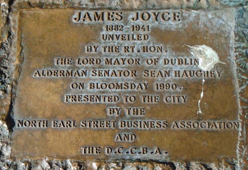 James Joyce Dedication Marker. Click for full size. James Joyce Dedication Marker image. Click for full size.