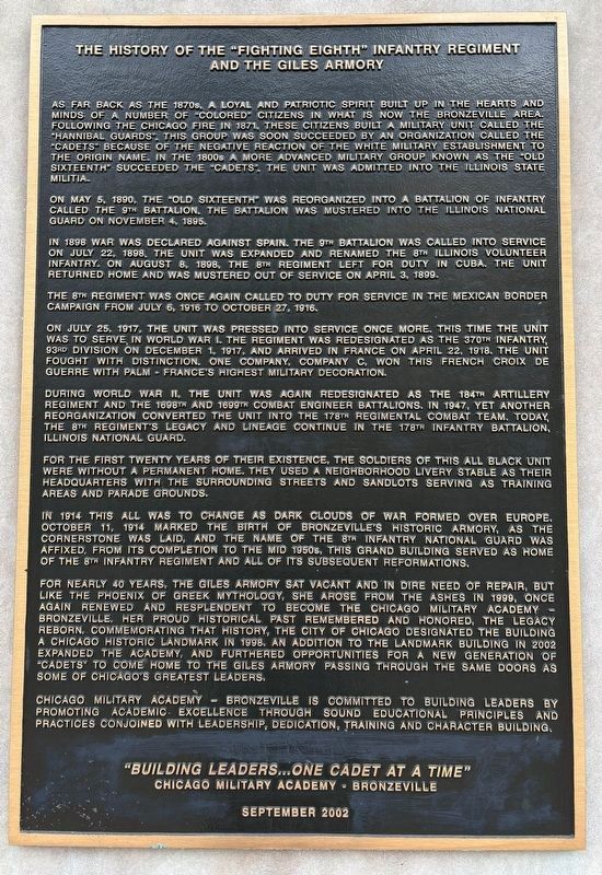 The History of the "Fighting Eighth" Infantry Regiment and the Giles Armory Marker image. Click for full size.