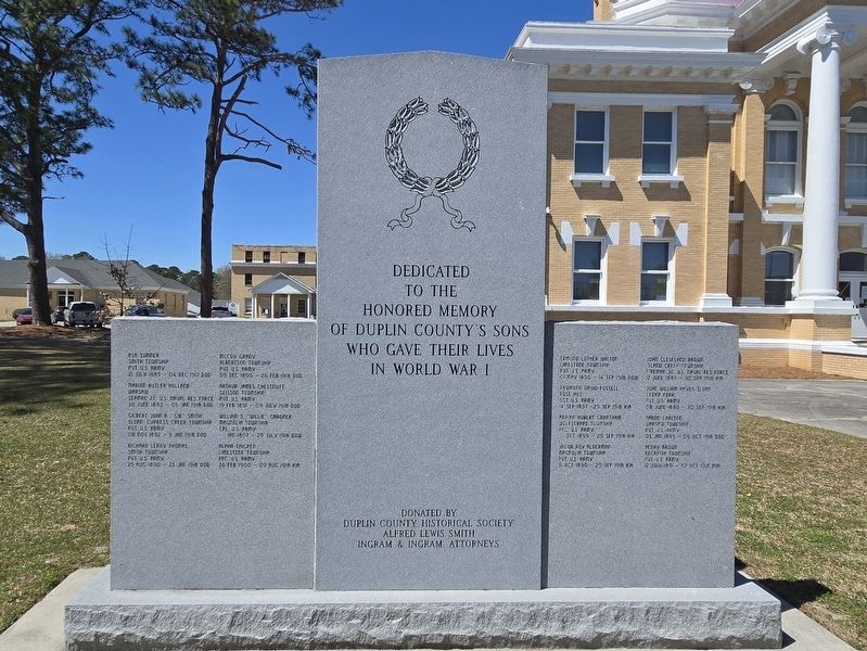 World War I Memorial Marker, Side One. Click for full size. World War I Memorial Marker, Side One image. Click for full size.