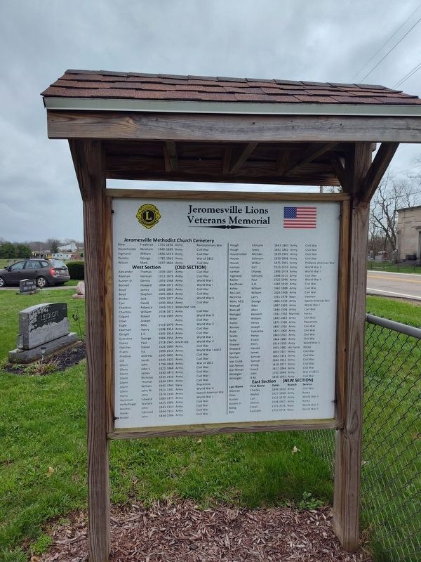 Jeromesville Lions Veterans Memorial image. Click for full size.