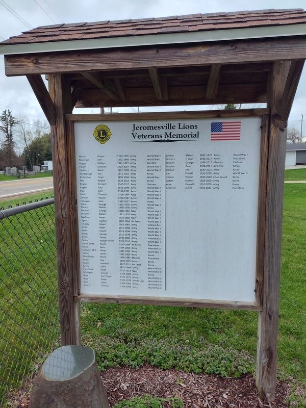 Jeromesville Lions Veterans Memorial image. Click for full size.