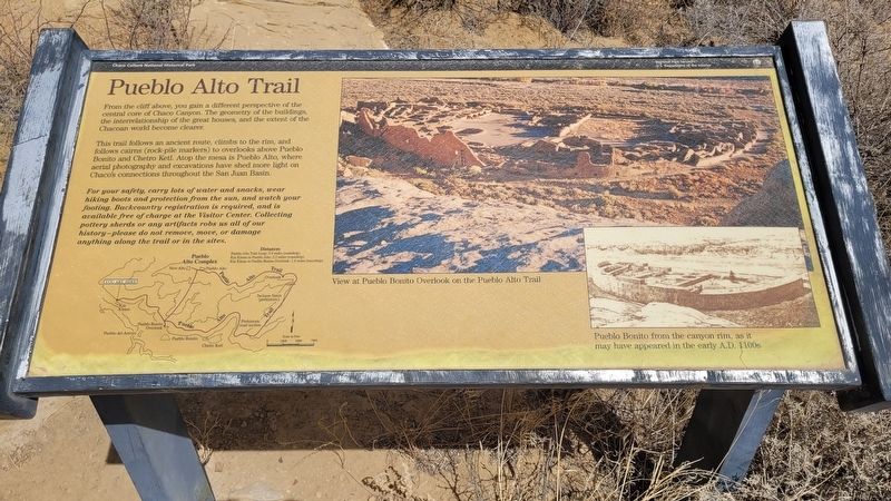 Pueblo Alto Trail Marker. Click for full size. Pueblo Alto Trail Marker image. Click for full size.