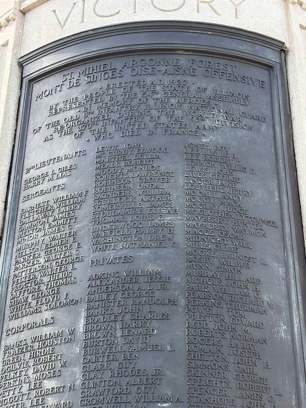 The top half of the plaque listing names. Click for full size. The top half of the plaque listing names image. Click for full size.