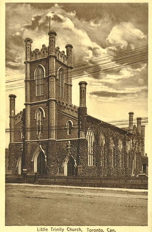 Postcard view of Little Trinity Church, ca 1910 image. Click for full size.