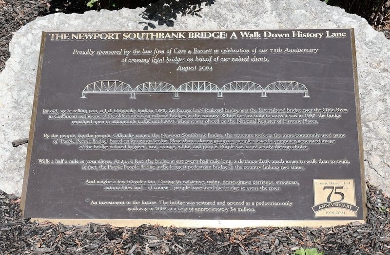 The Newport Southbank Bridge Marker. Click for full size. The Newport Southbank Bridge Marker image. Click for full size.