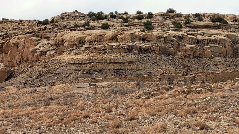 The view of the Casa Rinconada ruins along the canyon wall. Click for full size. The view of the Casa Rinconada ruins along the canyon wall image. Click for full size.
