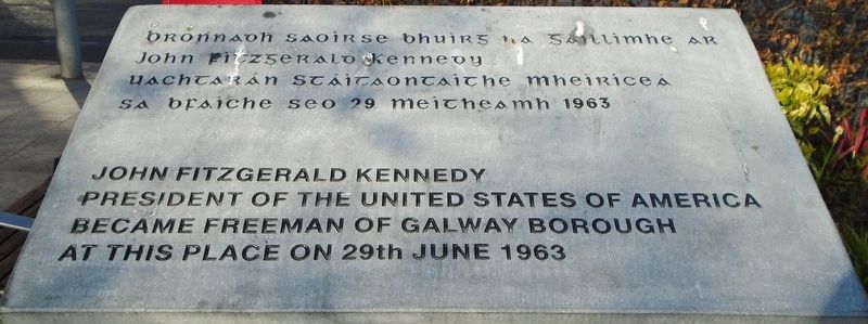 John Fitzgerald Kennedy Marker. Click for full size. John Fitzgerald Kennedy Marker image. Click for full size.