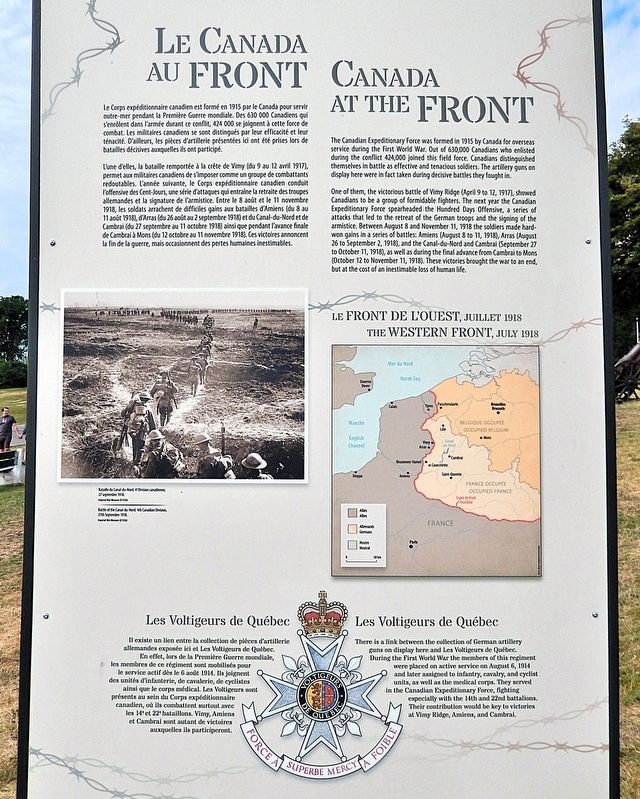 Le Canada au Front / Canada at the Front Marker image. Click for full size.