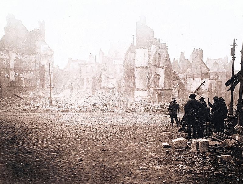 Marker detail: Cambrai en ruine image. Click for full size.