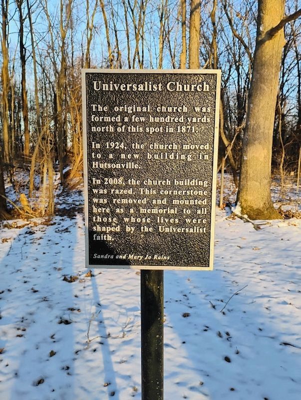 Universalist Church Marker. Click for full size. Universalist Church Marker image. Click for full size.