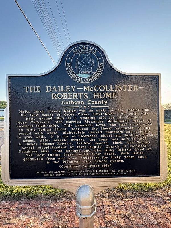 The Dailey-McCollister-Roberts Home Marker image. Click for full size.