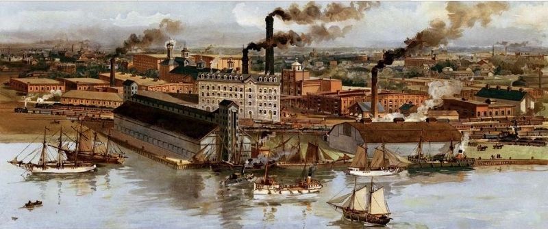 Gooderham and Worts Distillery in 1896 image. Click for full size.