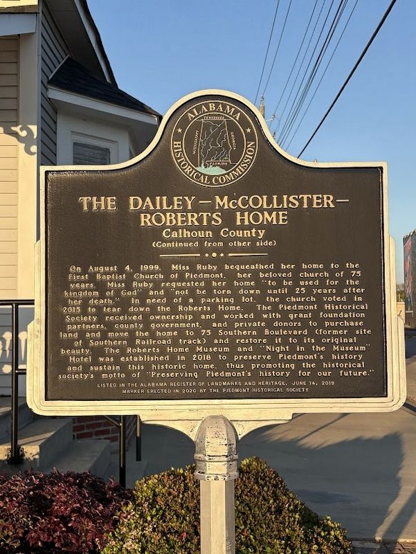 The Dailey-McCollister-Roberts Home Marker image. Click for full size.