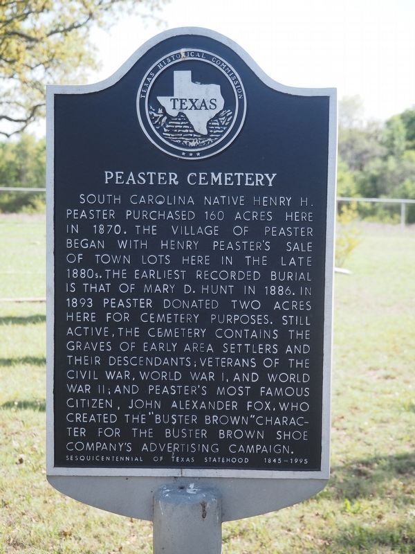 Peaster Cemetery Marker image. Click for full size.