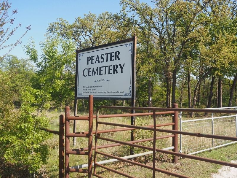 Peaster Cemetery Entrance Gate Sign image. Click for full size.