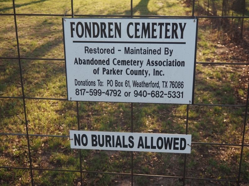 Fondren Cemetery Sign image. Click for full size.