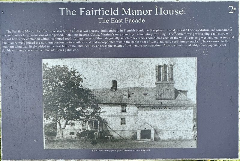 The Fairfield Manor House Marker image. Click for full size.