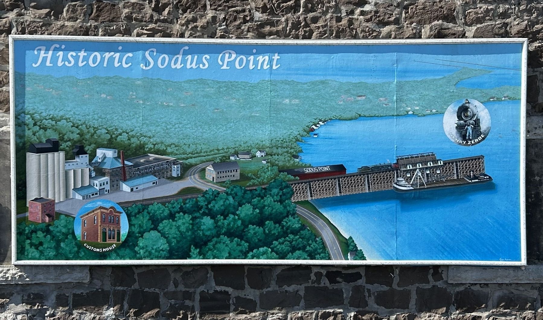 Historic Sodus Point Mural Marker. Click for full size. Historic Sodus Point Mural Marker image. Click for full size.