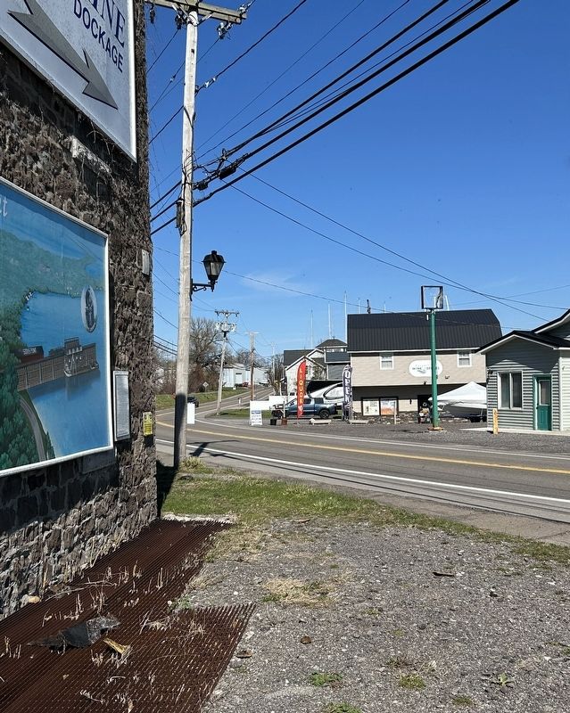 Historic Sodus Point Mural Marker and NY 14 heading north. Click for full size. Historic Sodus Point Mural Marker and NY 14 heading north image. Click for full size.