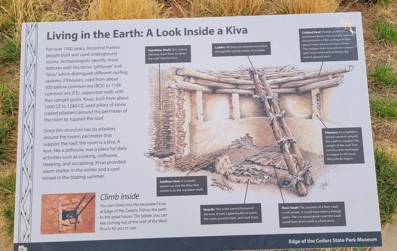 Living in the Earth: A Look Inside a Kiva Marker image. Click for full size.
