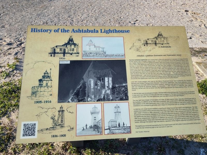 History of the Ashtabula Lighthouse Marker. Click for full size. History of the Ashtabula Lighthouse Marker image. Click for full size.