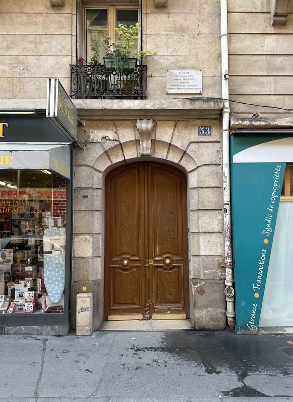 Andr� Malraux Marker - wide view image. Click for full size.