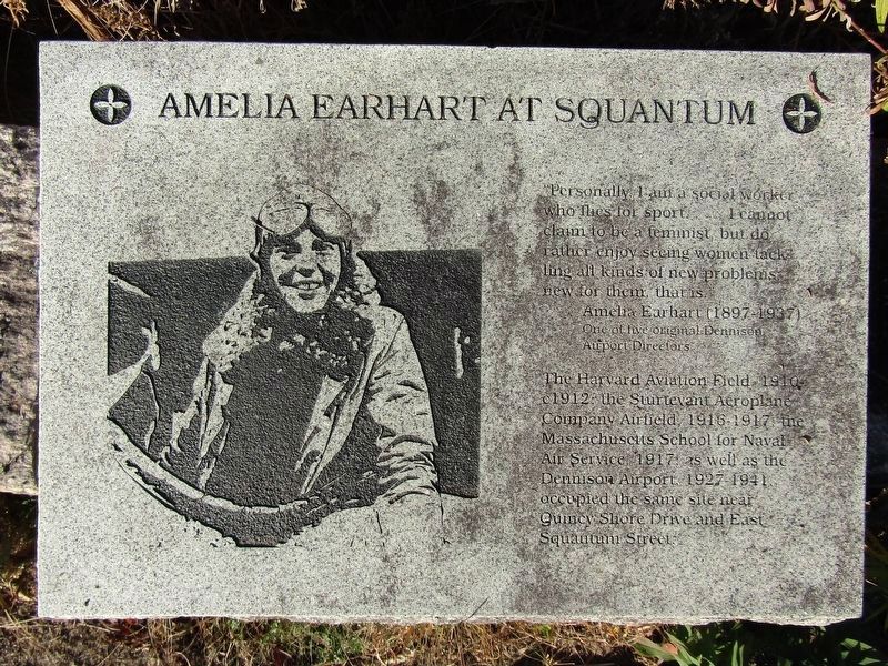 Amelia Earhart at Squantum Marker. Click for full size. Amelia Earhart at Squantum Marker image. Click for full size.