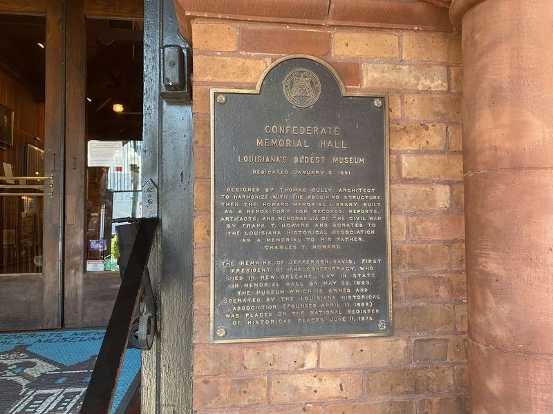 Confederate Memeorial Hall Marker image. Click for full size.
