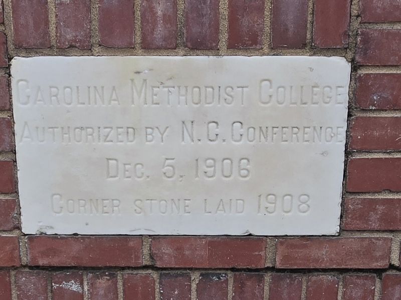 Carolina Methodist College side of marker image. Click for full size.