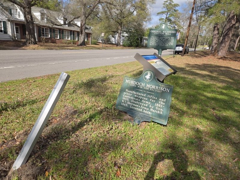 Murdoch Morrison Gun Factory Marker looking east on Old Wire Road. Click for full size. Murdoch Morrison Gun Factory Marker looking east on Old Wire Road image. Click for full size.