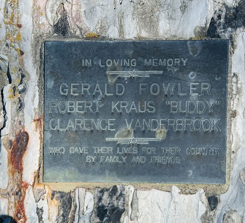 Memorial plaque on top of the rock of the Sodus Point War Memorial image. Click for full size.