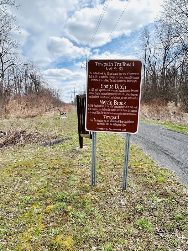 Towpath Trailhead Marker looking eastward.. Click for full size. Towpath Trailhead Marker looking eastward. image. Click for full size.
