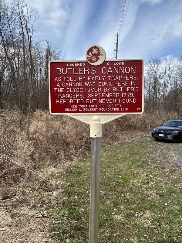 Butler’s Cannon Marker to the right of the Towpath Trailhead Marker when looking east.. Click for full size. Butler’s Cannon Marker to the right of the Towpath Trailhead Marker when looking east. image. Click for full size.