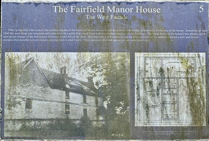 The Fairfield Manor House Marker. Click for full size. The Fairfield Manor House Marker image. Click for full size.
