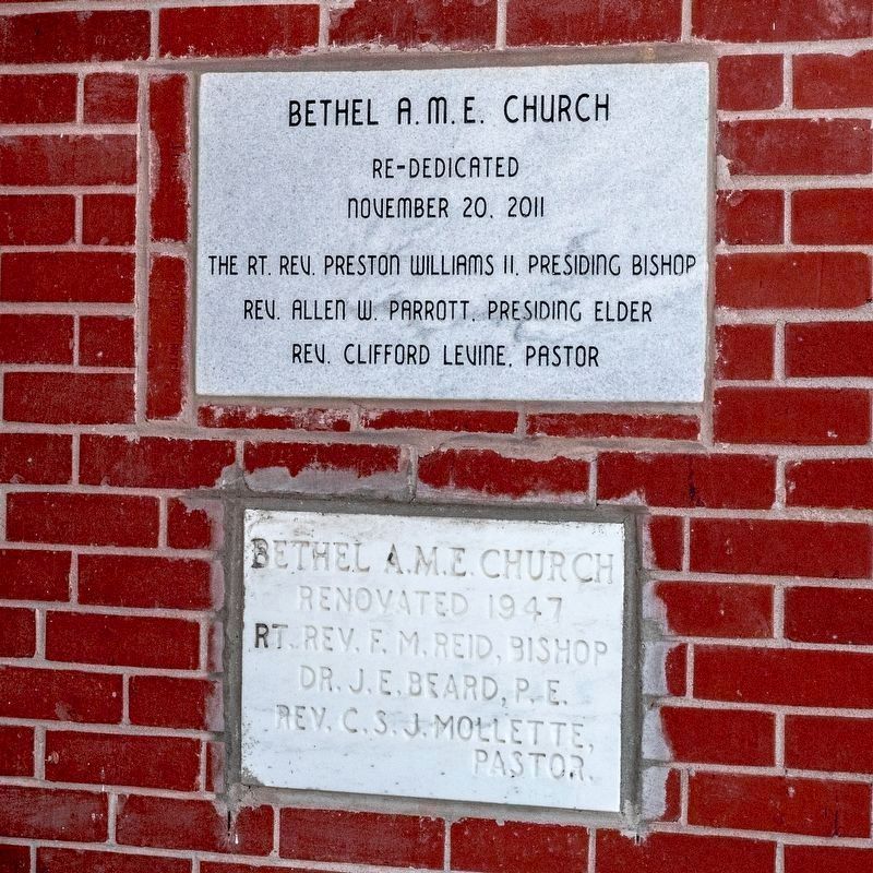 Bethel African Methodist Episcopal Church Cornerstones image. Click for full size.