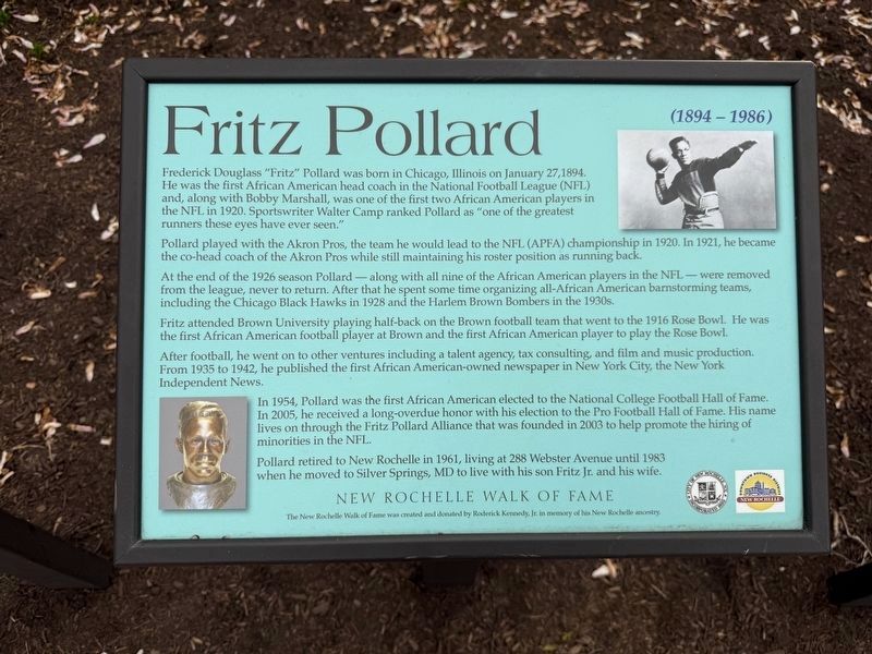 Fritz Pollard Marker image. Click for full size.