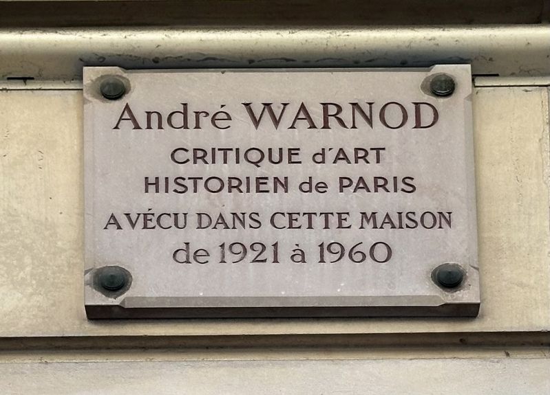 Andr� Warnod Marker image. Click for full size.