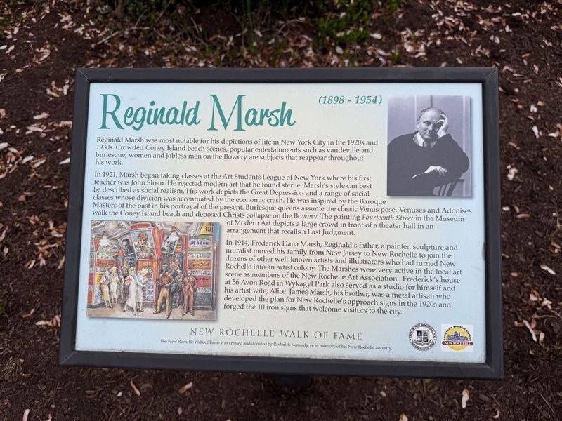 Reginald Marsh Marker. Click for full size. Reginald Marsh Marker image. Click for full size.