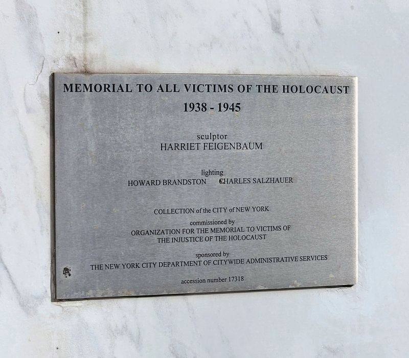 Memorial to All Victims of the Holocaust - credits. Click for full size. Memorial to All Victims of the Holocaust - credits image. Click for full size.