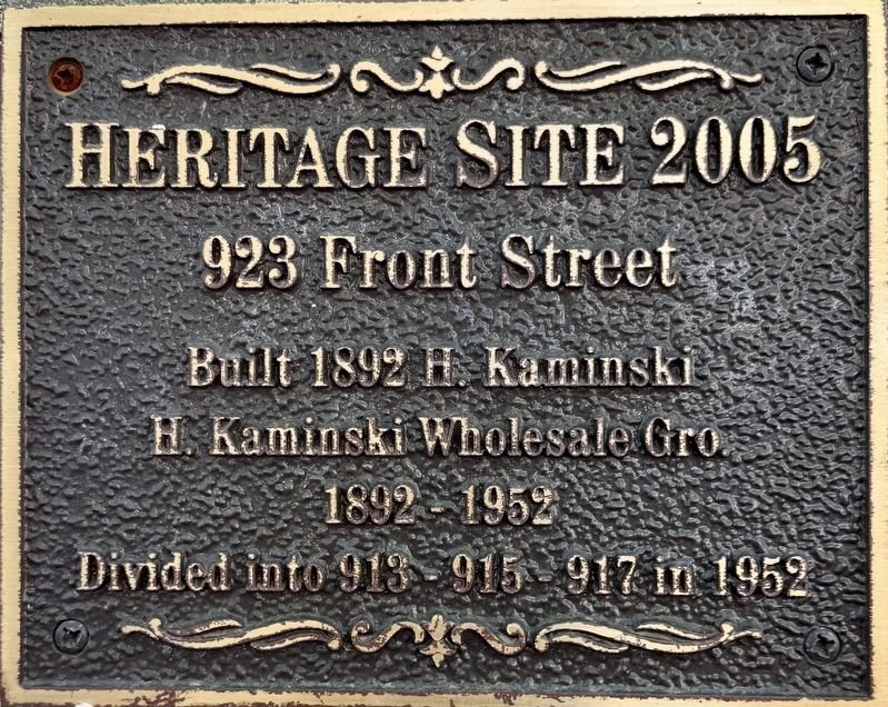 923 Front Street Marker image. Click for full size.
