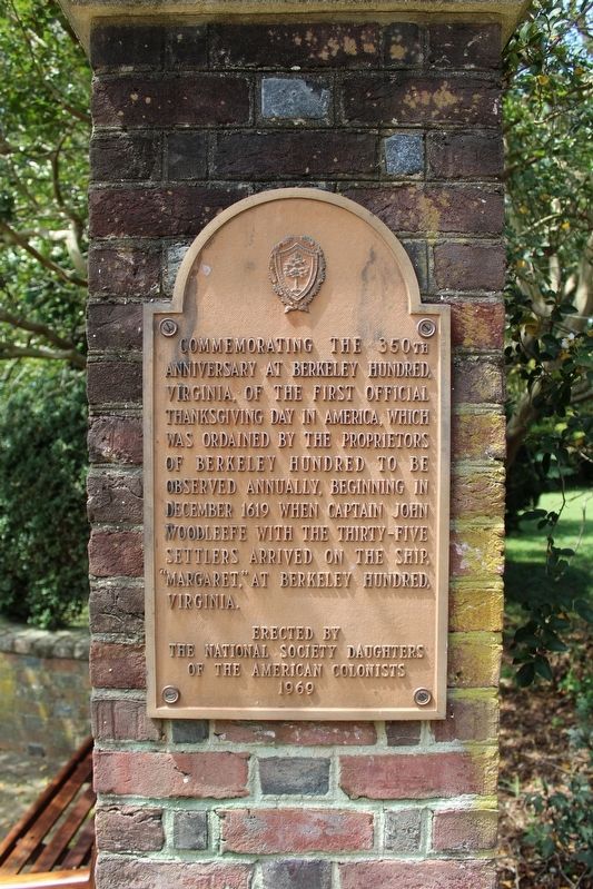 Commemorating the 350th Anniversary at Berkeley Hundred Marker image. Click for full size.