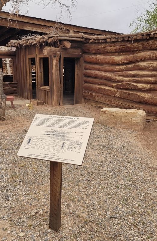 Sod Roofs on the Cabins of Bluff Marker image. Click for full size.