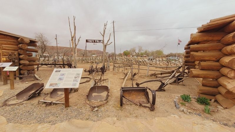 Farming Implements Used by the Settlers of Bluff and Marker image. Click for full size.