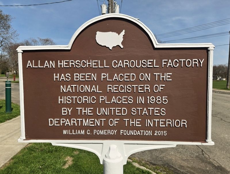 Allan Herschell Carousel Factory Marker. Click for full size. Allan Herschell Carousel Factory Marker image. Click for full size.