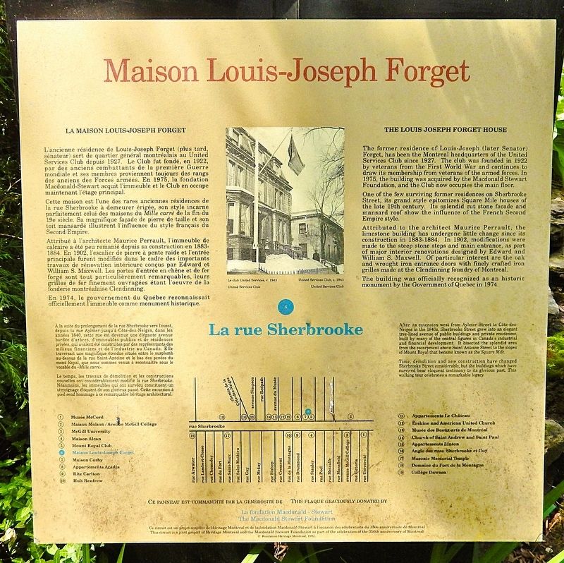 Maison Louis-Joseph Forget Marker image. Click for full size.