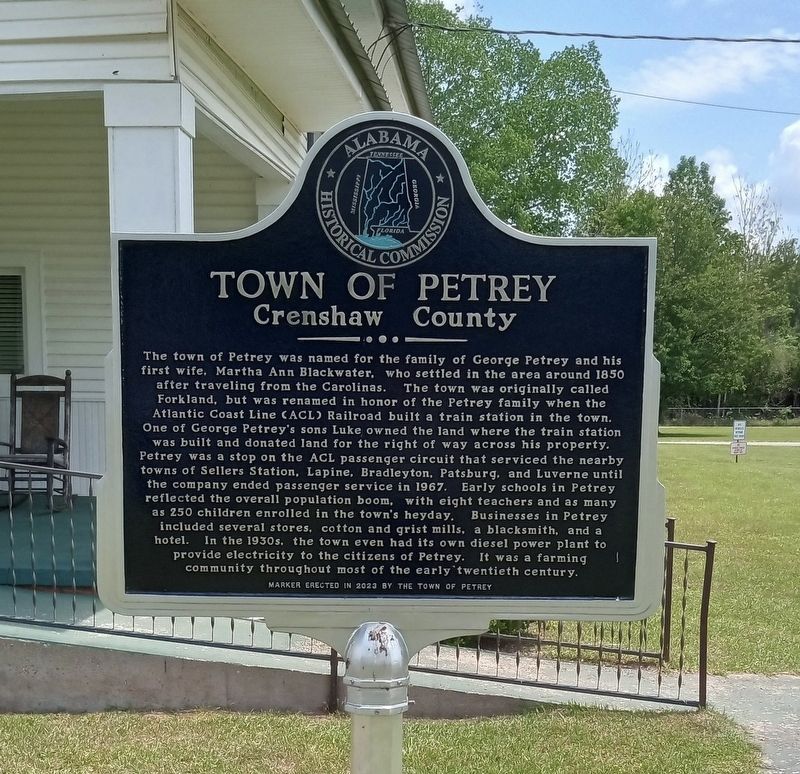 Town of Petrey Crenshaw Coubty Marker image. Click for full size.