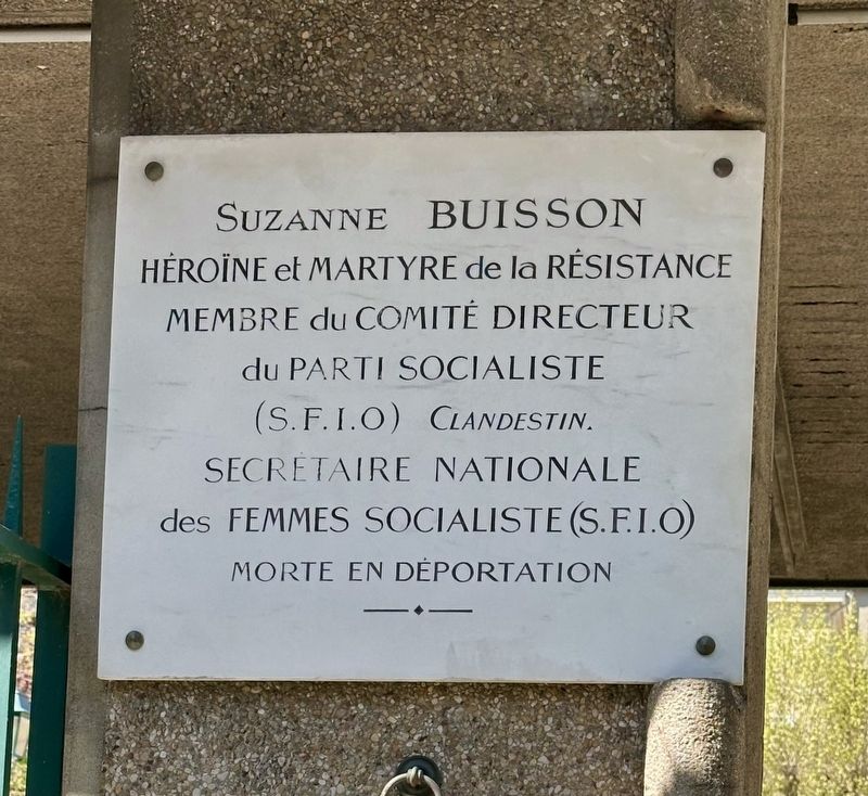 Suzanne Buisson Marker. Click for full size. Suzanne Buisson Marker image. Click for full size.